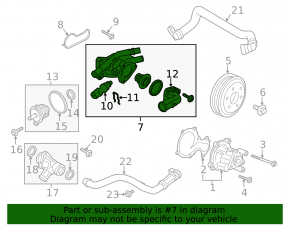 Корпус термостата Ford Focus mk3 15-18 1.0T рест