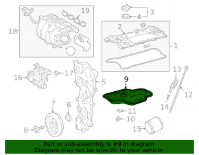 Поддон масляный Toyota Sienna 23-26 A25AFXS 2.5 вмятины, царапины