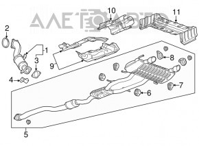 Выпускная трасса с бочкой Cadillac ATS 13- 2.0T отсуствует средняя банка