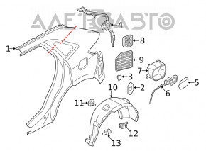 Подкрылок задний левый Ford Edge 15-18