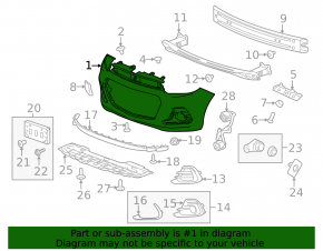 Бампер передний голый Chevrolet Spark 16-18