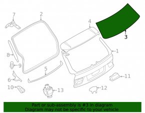 Стекло заднее двери багажника BMW X5 F15 14-18 тонировка