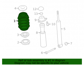 Пружина задняя левая Audi A3 8V 15-16 4d FWD sport suspension