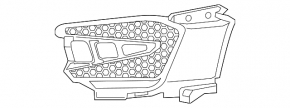 Решетка переднего бампера левая Acura RDX 19-21 with fog lamps, a-spec package