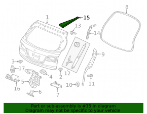 Накладка крыши задняя левая Acura MDX 14-20