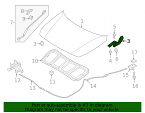 Петля капота левая Hyundai Accent 18-23
