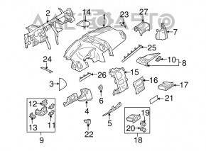 Решетка динамика передней панели Mercedes X164 GL W164 ML