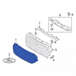 Решетка радиатора grill Ford Escape MK3 17-19 рест черн с хромом