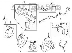 Суппорт в сборе задний правый Subaru b10 Tribeca