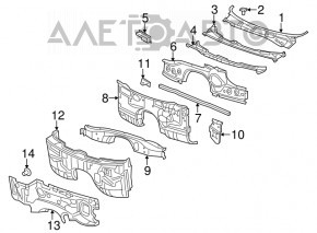 Поддон дворников металл Chrysler 300 11-23