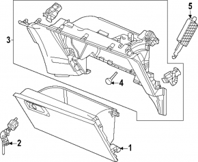 Перчаточный ящик, бардачок Honda CRV 23-26 черный
