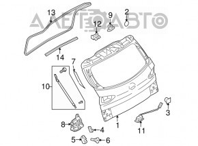 Уплотнитель резина двери багажника Subaru b10 Tribeca