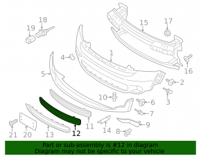 Нижняя решетка переднего бампера Mini Cooper Countryman R60 10-16 хром