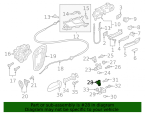 Петля двери нижняя задняя левая Audi A4 B9 17-25 2 части