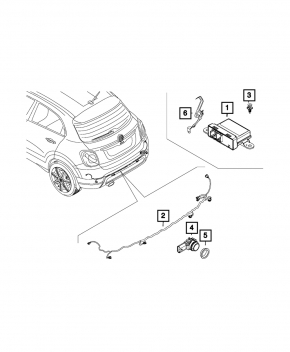 Senzor de parcare spate pentru Fiat 500L 14-