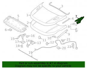 Balama capotă stânga pentru Land Rover Range Rover Evoque 12-18