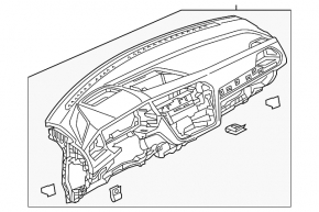 Торпедо передняя панель без AIRBAG VW Taos 22-25 черная