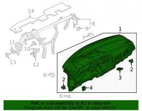 Panou frontal Torpedo fără AIRBAG VW Taos 22-25 negru