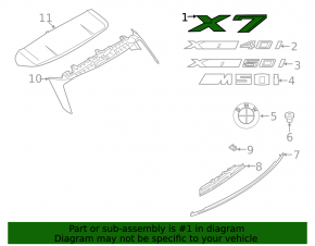 Эмблема надпись M60i двери багажника BMW X7 G07 19-26