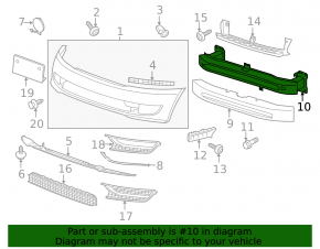 Amplificatorul de bara fata VW Passat b7 12-15 USA ruginit