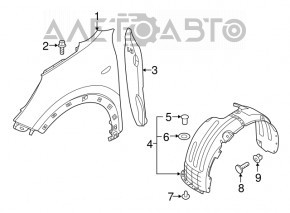 Aripă față dreapta Kia Niro 17-22 albastră C3U