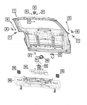 Замок двери багажника Fiat 500L 14-17