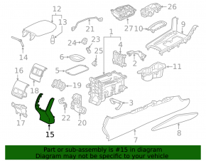 Накладка центральной консоли задняя Honda Accord 18-22 черная, царапины