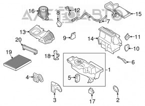 Клапан печки кондиционера Ford Flex 09-12