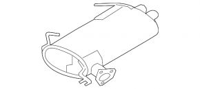 Глушитель задняя часть с бочкой Mitsubishi Outlander 14-20 3.0