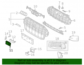 Накладка решетки радиатора grill под радар круиз Audi Q7 20-26