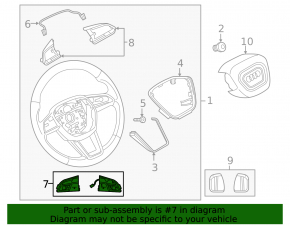 Кнопки управления на руле Audi A6 C8 19-21 под подогрев руля
