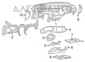 Торпедо передняя панель с AIRBAG Dodge Challenger 15-23 рест, черная