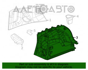 Ornamente arc inferior stânga pentru Jeep Compass 17-26, negru, tip 1, cu buzunar, zgârieturi