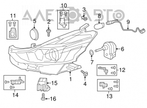 Фара передняя левая Toyota Prius V 15-17 рест LED, под полировку
