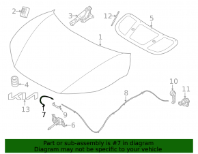 Трос открывания замка капота передняя часть Kia EV6 22-26