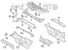 Уплотнитель решетки дворников левый Ford C-max MK2 13-18