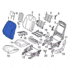 Водительское сидение Ford Focus mk3 15-17 рест, c airbag, кожа черн, электро