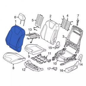 Водительское сидение Ford Focus mk3 15-17 рест, c airbag, кожа черн, электро