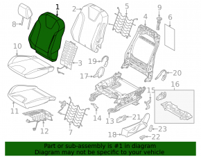 Водительское сидение Ford Focus mk3 15-17 рест, c airbag, кожа черн, электро