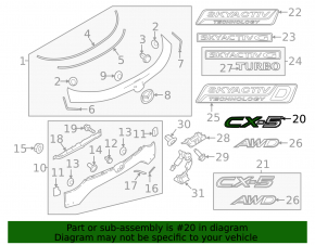 Эмблема надпись СХ5 двери багажника Mazda CX-5 20-25
