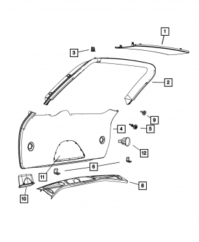 Накладка потолка задняя Jeep Grand Cherokee WK2 11-15 беж