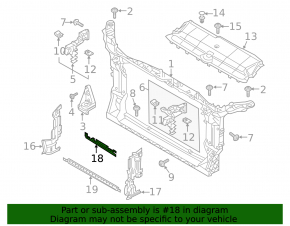 Дефлектор радиатора верхний Audi A6 C8 19-25 2.0T, 3.0T