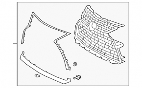 Решетка радиатора grill в сборе Lexus RX350 RX450h 20-22
