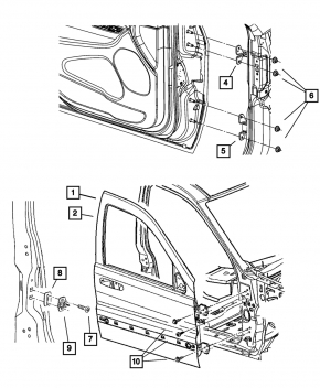 Дверь в сборе передняя правая Dodge Durango 11-14