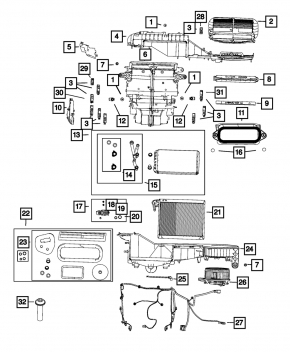 Радиатор отопителя печки Jeep Grand Cherokee WL 21-26 long