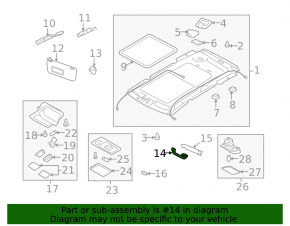 Ручка потолка левая Subaru Forester 08-13 SH серая