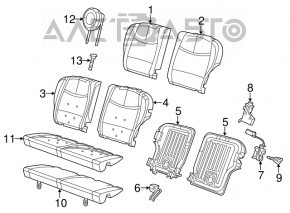 Задний ряд сидений 2 ряд Fiat 500 12-13