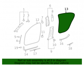 Уплотнитель дверного проема задний правый Lexus GS300 GS350 GS430 GS450h 06-11