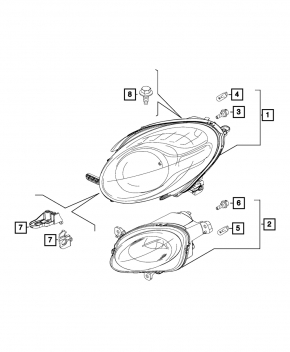 Поворотник левый Fiat 500L 14-17