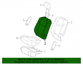 Задний ряд сидений 2 ряд правый Toyota Sienna 21-22 без airbag, механическое, ткань серая, под химчистку